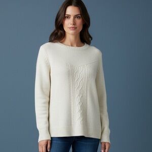 Talbots ladies crew neck sweater large NWOT. Long sleeve cream color. Super soft